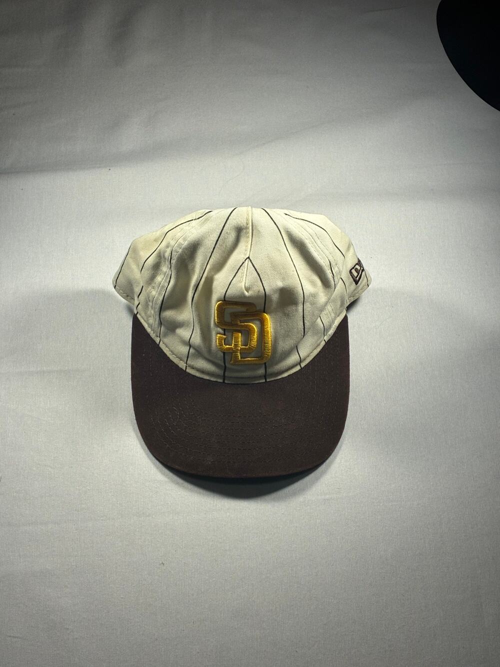San Diego Padres New Era Pinstripe Snapback Hat Brown Cream MLB Baseball
